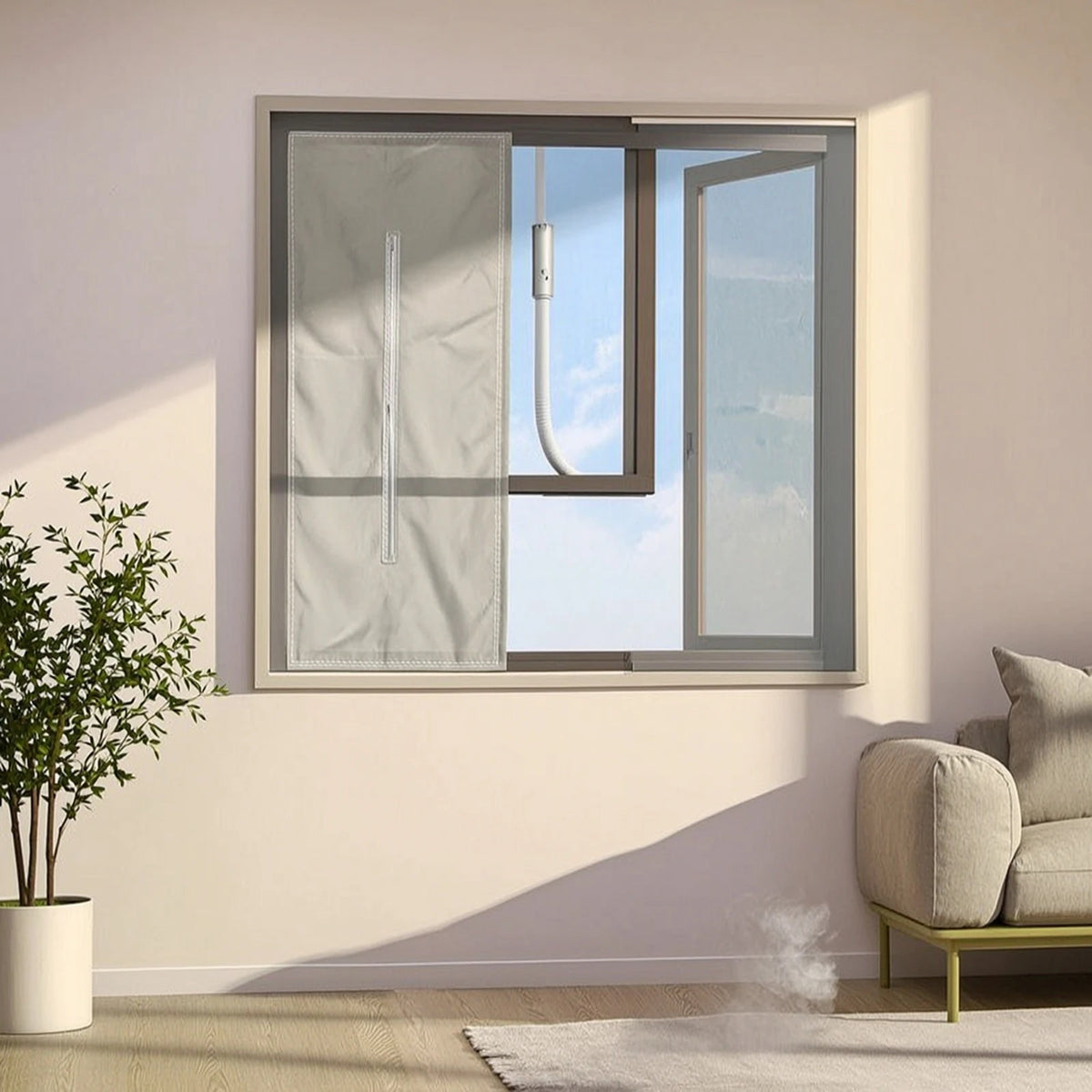 No-Drill Window Seal with Zipper | Portable AC Exhaust Cover
