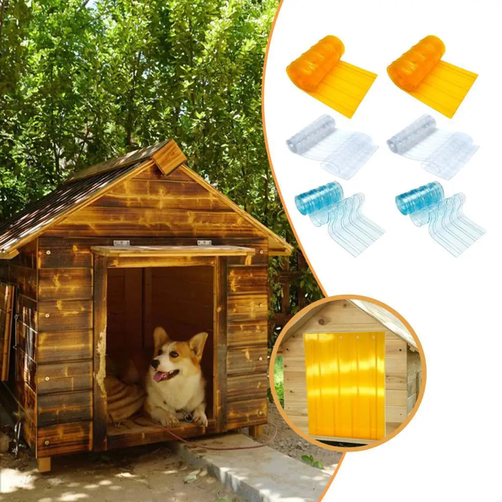 Transparent PVC Dog Door Flap – Weatherproof DIY Pet Curtain