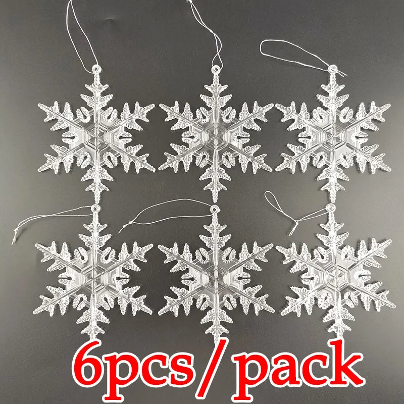 Snowflake Ice Strip Pendants – DIY Christmas Tree Ornaments 6pk