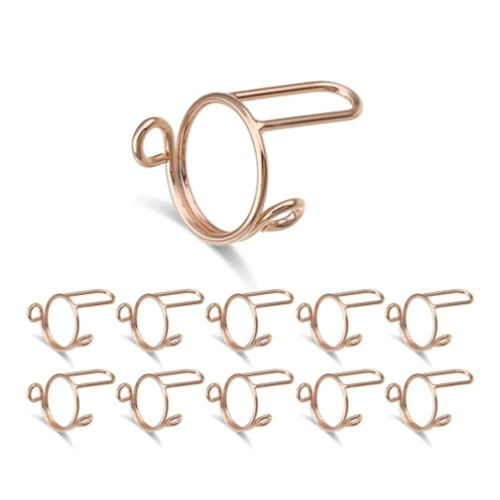 Reusable Gold Fingertip Nail Rings – Y2K Nail Art Set of 10