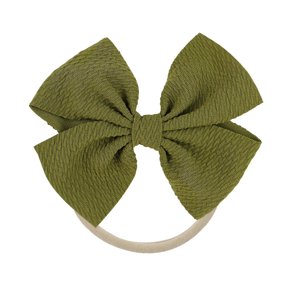 12-Pack Grosgrain Ribbon Hair Bows – Elastic Ponytail Holders