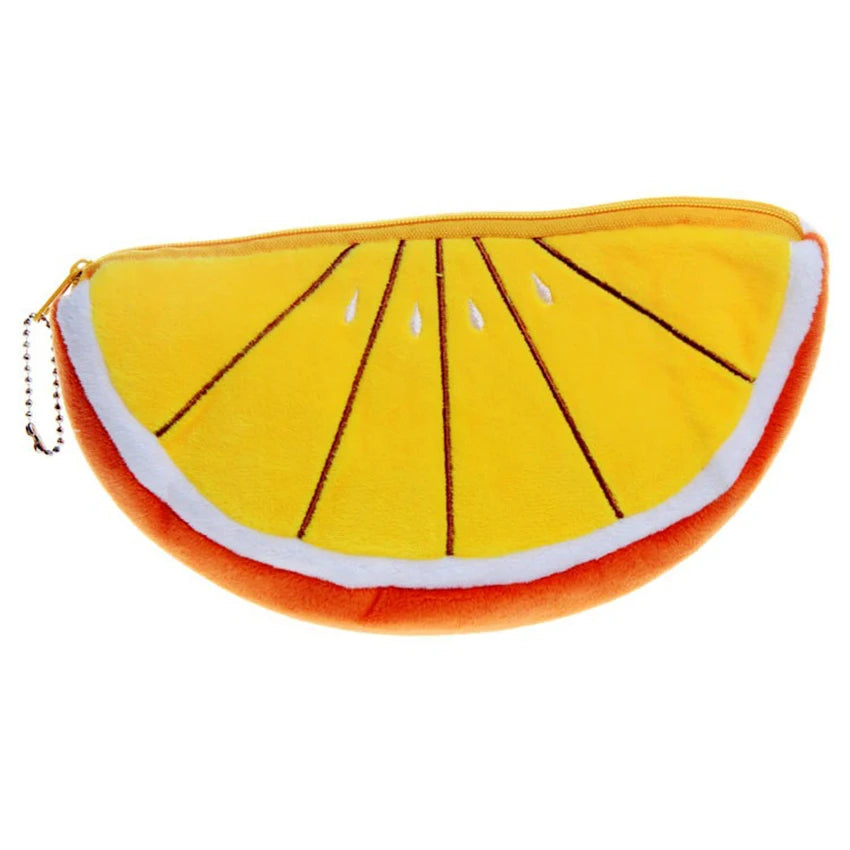 Watermelon Plush Pencil Pouch – Zipper Bag & Keychain