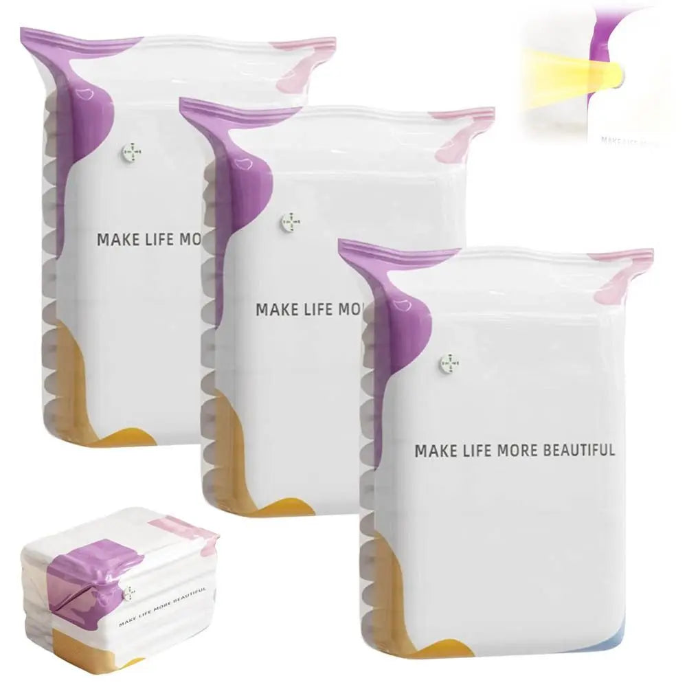 No-Pump Vacuum Compression Bags | Wardrobe Storage Organizer