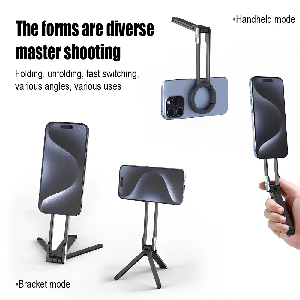 Magnetic Foldable Phone Holder Desktop Tripod Stand