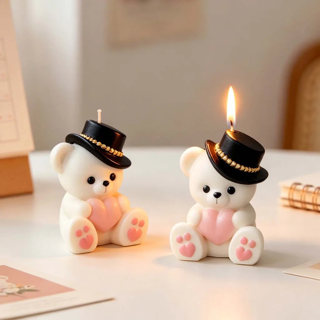 3D Bear Silicone Mold for Candles, Resin & Craft Ornaments