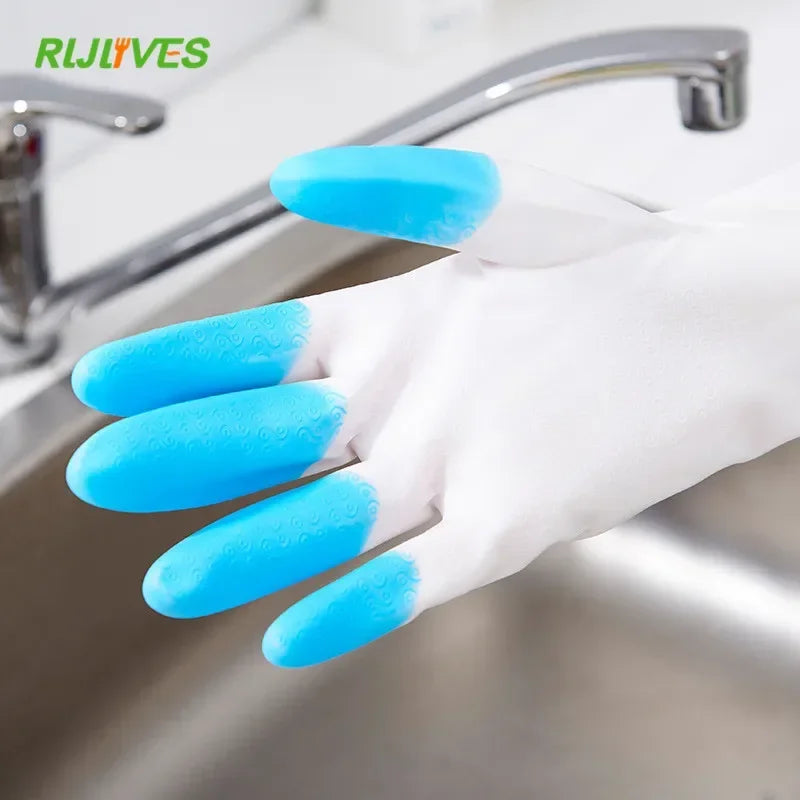 Waterproof Rubber Dishwashing Gloves – Non-Slip Cleaning