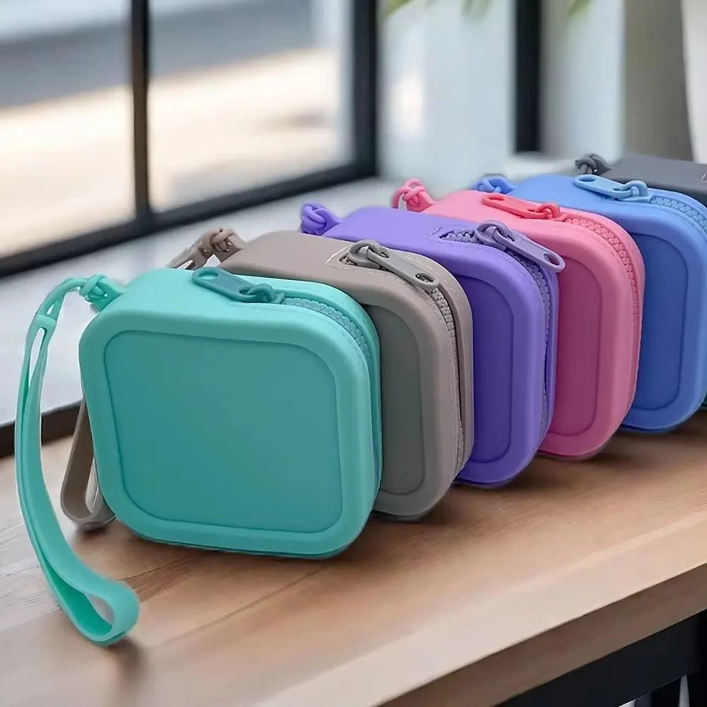 Silicone Earphone Storage Bag | Mini Zipper Cable Organizer