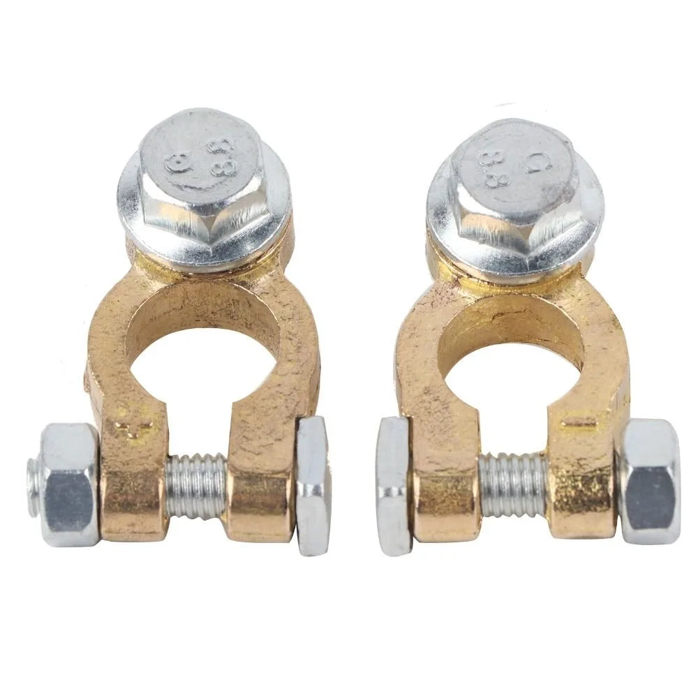 2-Pack Brass Heavy Duty Battery Terminal Top Post Connectors