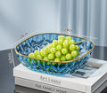 Square Transparent Serving Tray with Gold Edge – Snack & Fruit Plate
