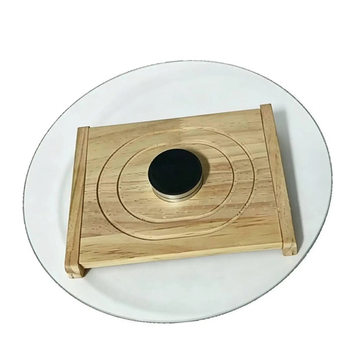 Silent Hamster Running Wheel – Tempered Glass & Wood 28cm