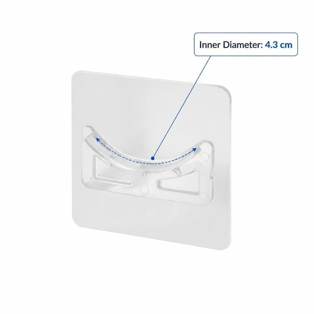 2-Pack No-Drill Self-Adhesive Curtain Rod Holders – Clear ABS