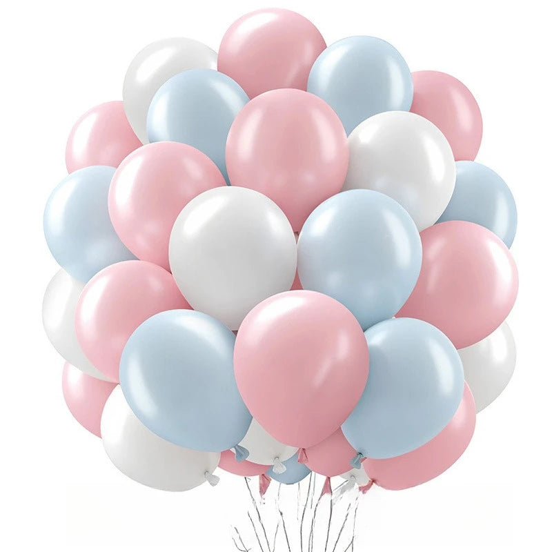 50PCS Navy Blue Gold White Latex Balloons – Wedding & Party