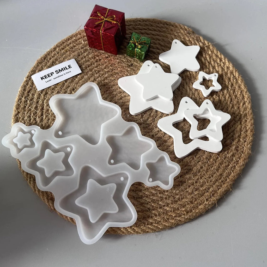 Hollow Pentagram Silicone Mold – DIY Resin Ornament & Pendant