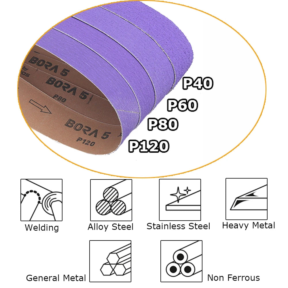 4-Pack 1x42" Ceramic Sanding Belts P40 P60 P80 P120 | BORA5