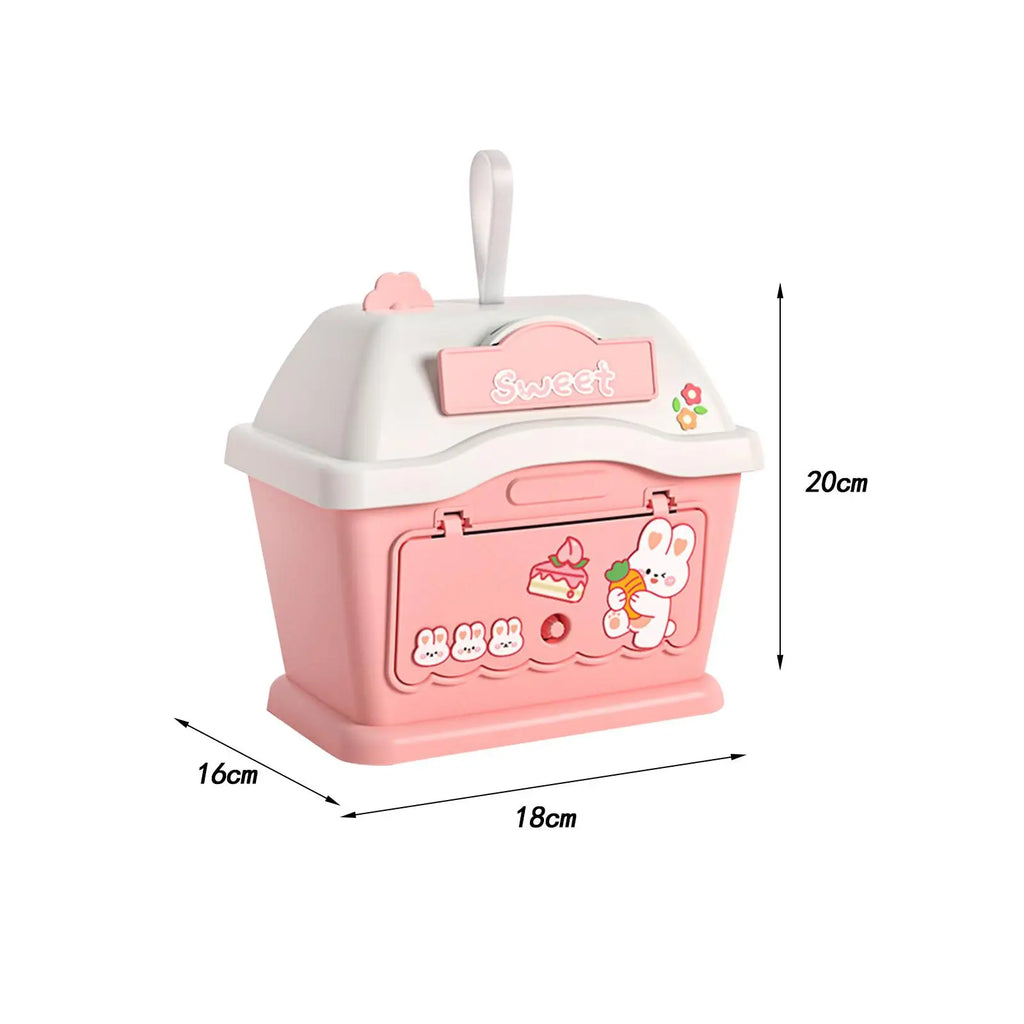 House Piggy Bank with DIY Stickers & Key – Kids Money Box