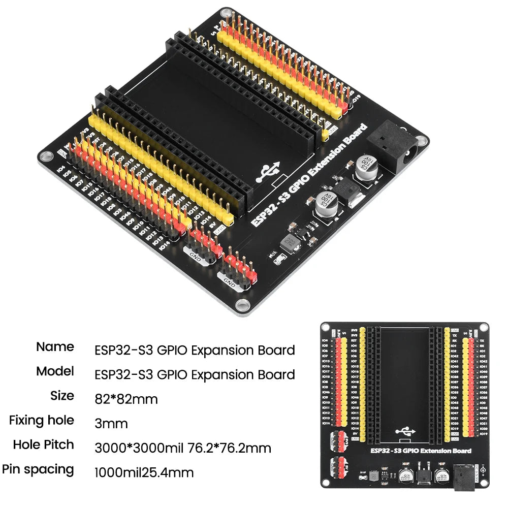 ESP32-S3 GPIO IoT Expansion Base Board – DC 5.5×2.1