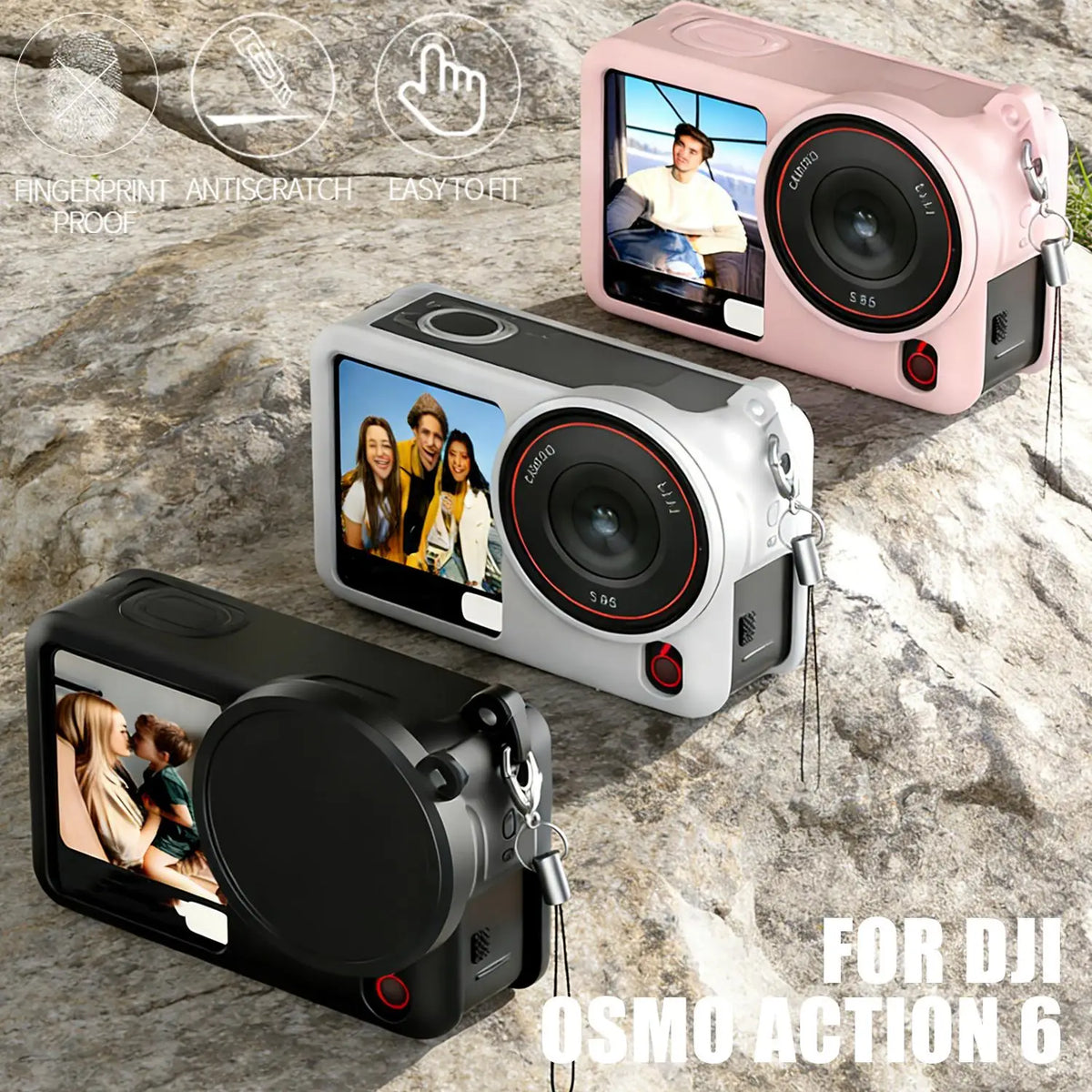 Silicone Case with Lens Cap & Lanyard for DJI Osmo Action 6