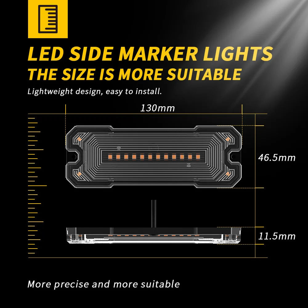 20 LED Side Marker Clearance Light 12V-24V – Truck Trailer RV