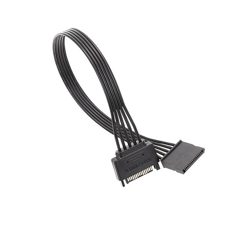 SATA 15-Pin Male to Female Flat Power Extension Cable 30cm
