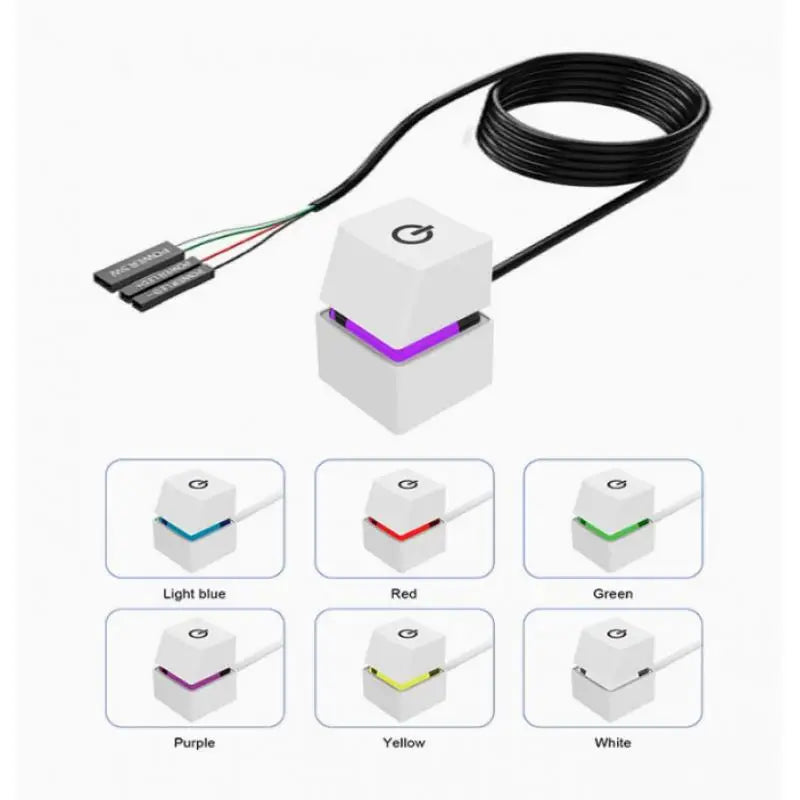 PC Motherboard External Power Button Blue LED Switch Cable