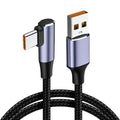100W PD Right Angle USB-A to USB-C Fast Charging Cable