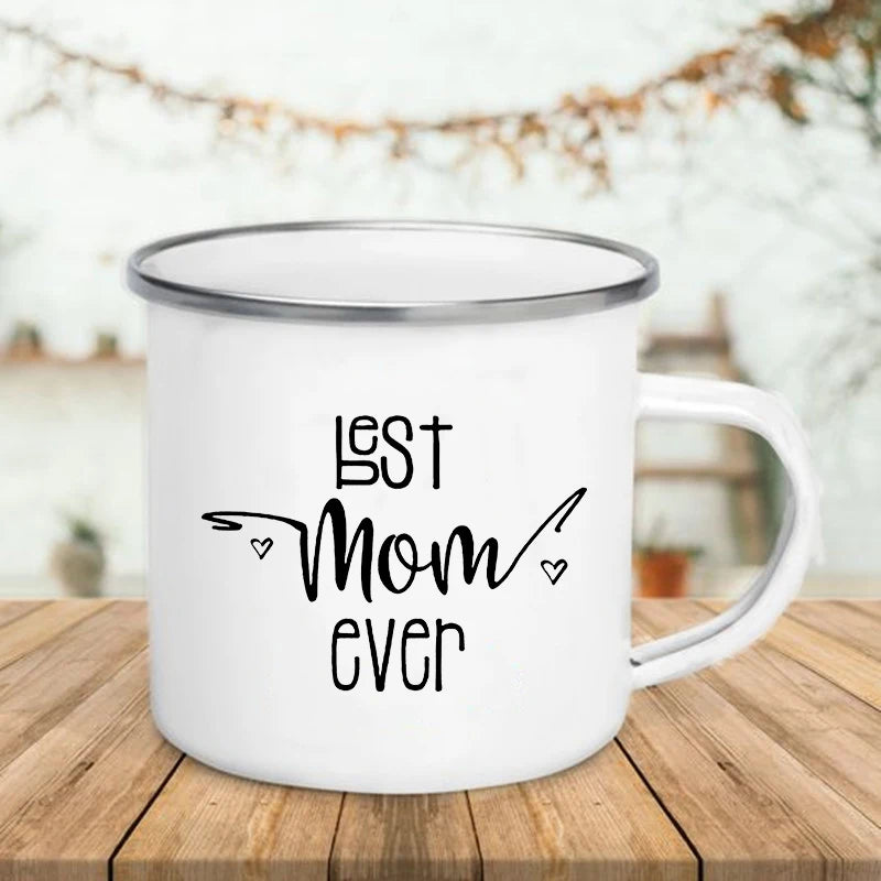 Best Mom & Dad Ever Enamel Mug – 360ml Gift Drinkware