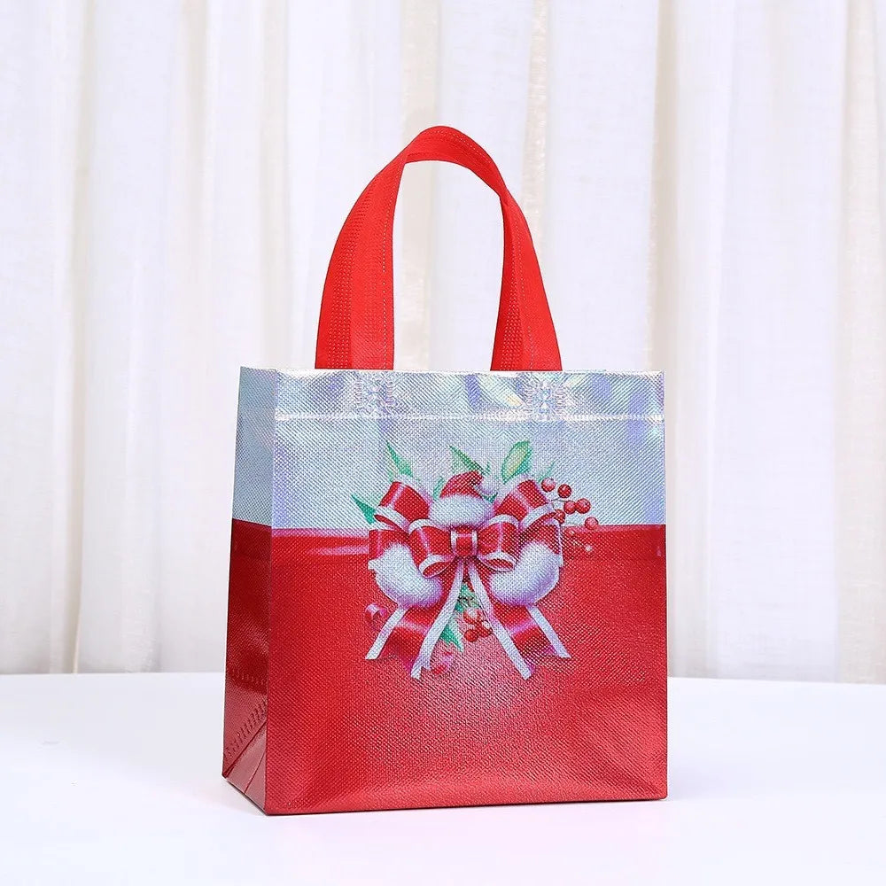 Christmas Non-Woven Tote Bag – Cartoon Santa Gift Bag