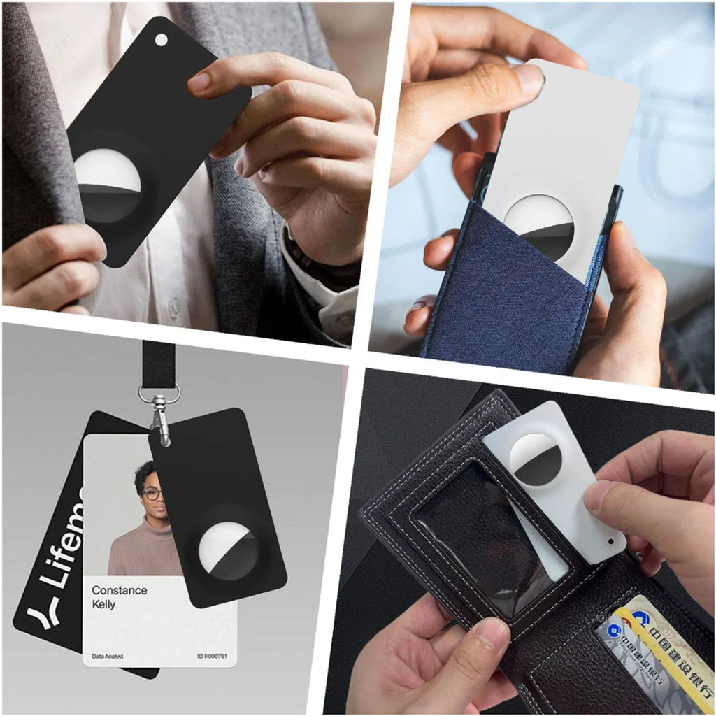 Ultra-Thin Silicone AirTag Wallet Card Holder Protective Case