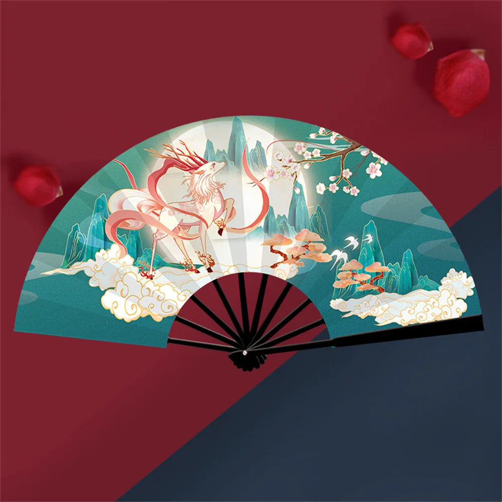 Shanhaijing Silk Folding Fan – 8" Hanfu Dance & Stage Prop