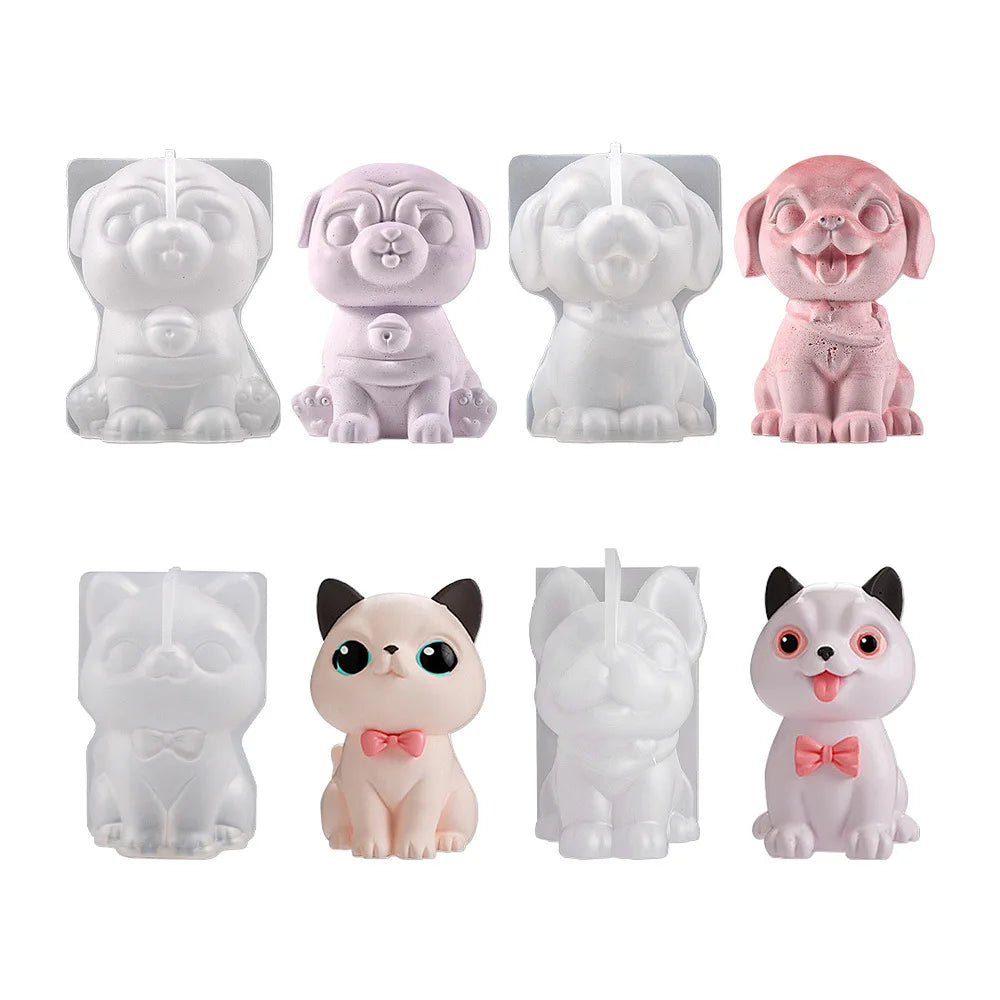 Animal Silicone Candle Mold – Cat Dog Fox DIY Craft Mould
