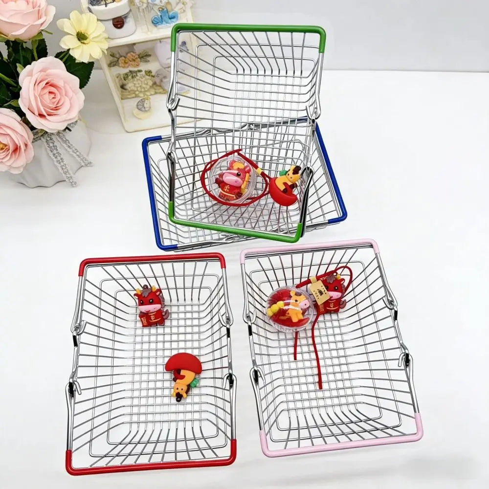 Metal Wire Mini Shopping Basket – Mesh Desk Organizer 2 Sizes
