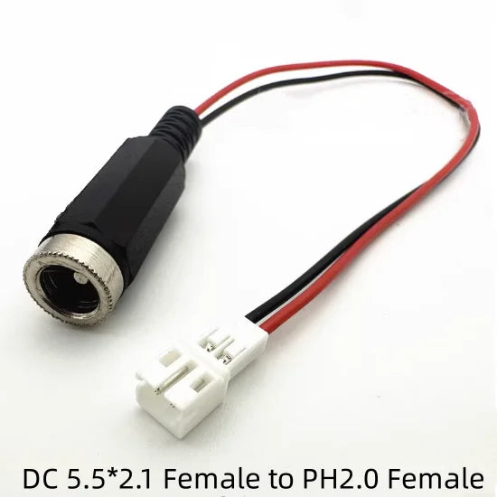 DC 5.5×2.1 Female to XH2.54 PH2.0 Battery Connector Cable 20CM