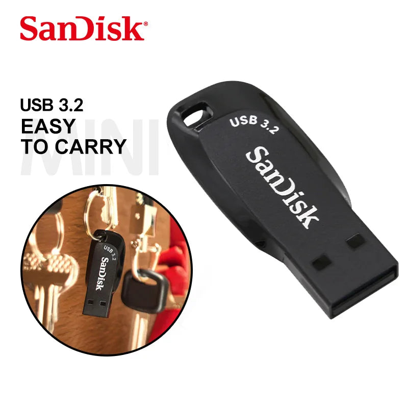 SanDisk CZ410 USB 3.2 Flash Drive 32GB–256GB | Mini Pen Drive