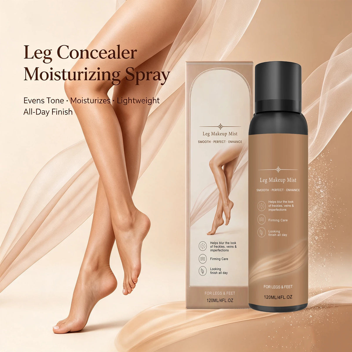 Waterproof Leg Makeup Spray – Body Concealer for Even Skin Tone