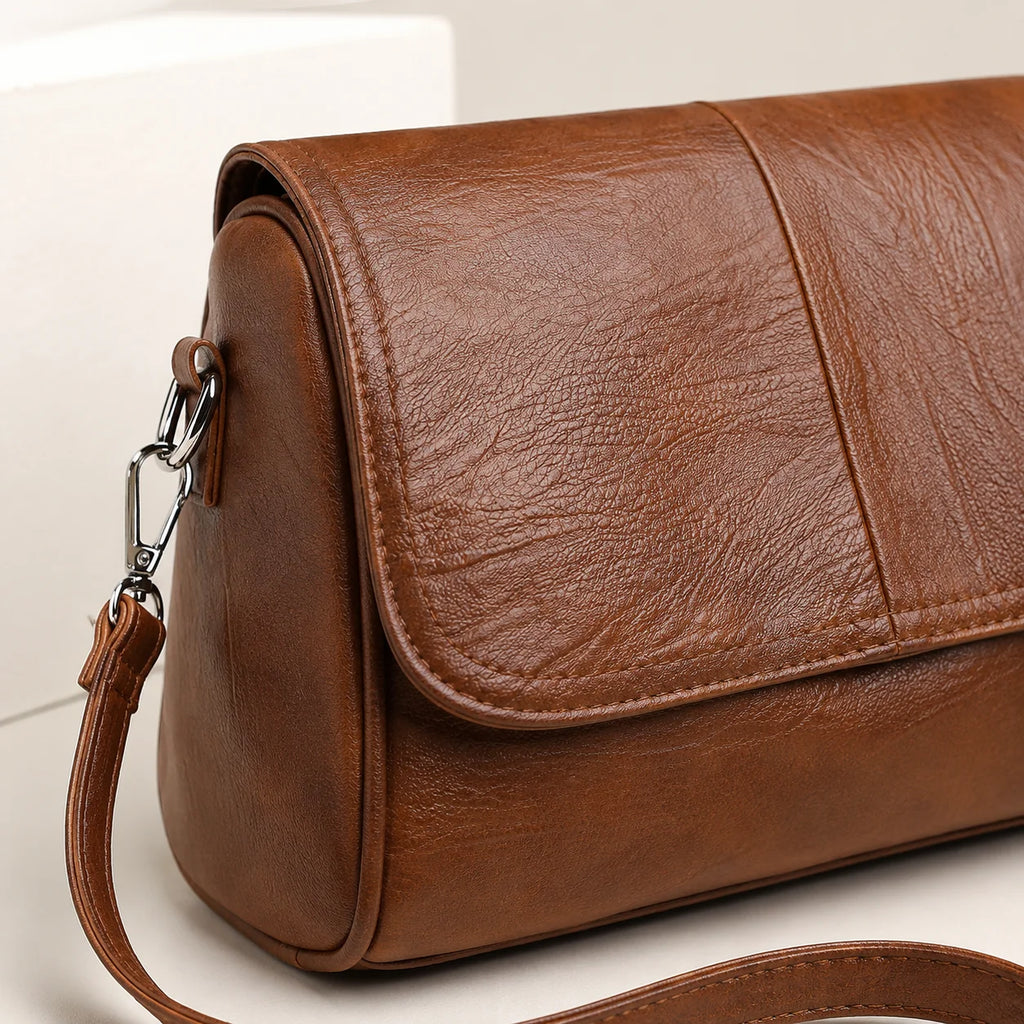 Women's PU Leather Crossbody Flap Bag | Small Shoulder Purse