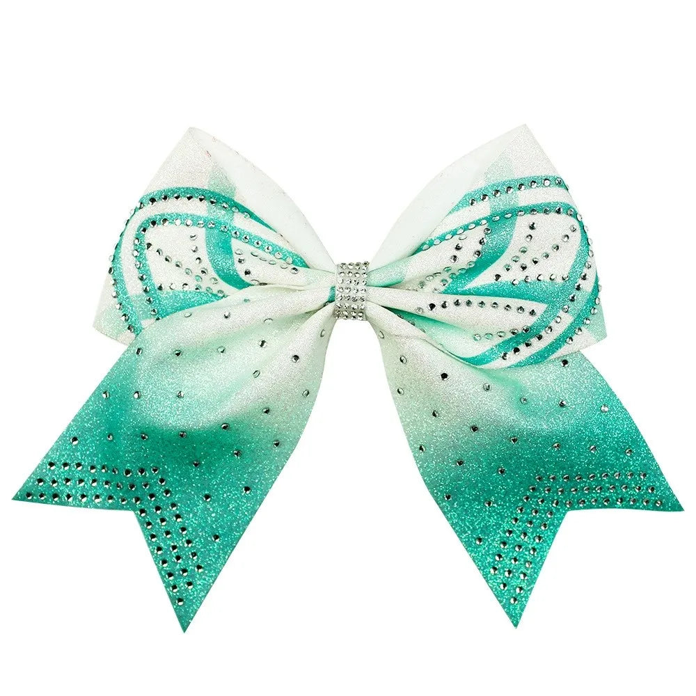 12-Pack Rhinestone Diamond Cheer Bows – Bulk Wholesale Glitter
