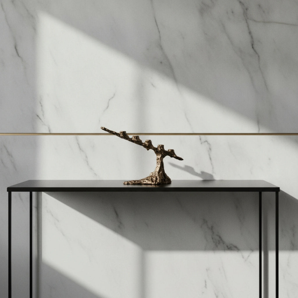 Tree Branch 3-Arm Candelabra | Antique Bronze Tabletop Holder