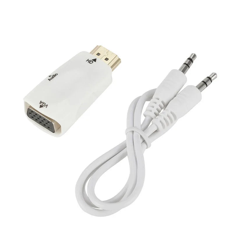 HDMI to VGA Adapter with 3.5mm Audio Cable – 1080P Converter