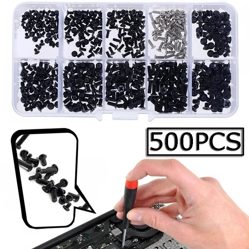 Universal Mini Screw Set 500 Pcs – 18 Types for Laptop & Phone
