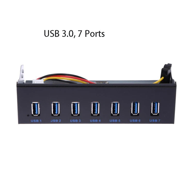 7–8 Port USB 3.0 Front Panel Hub | 5.25" Bay 19-Pin Adapter