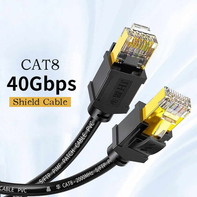 OULLX CAT8 Ethernet Cable 40Gbps 26AWG Pure Copper LAN Cord