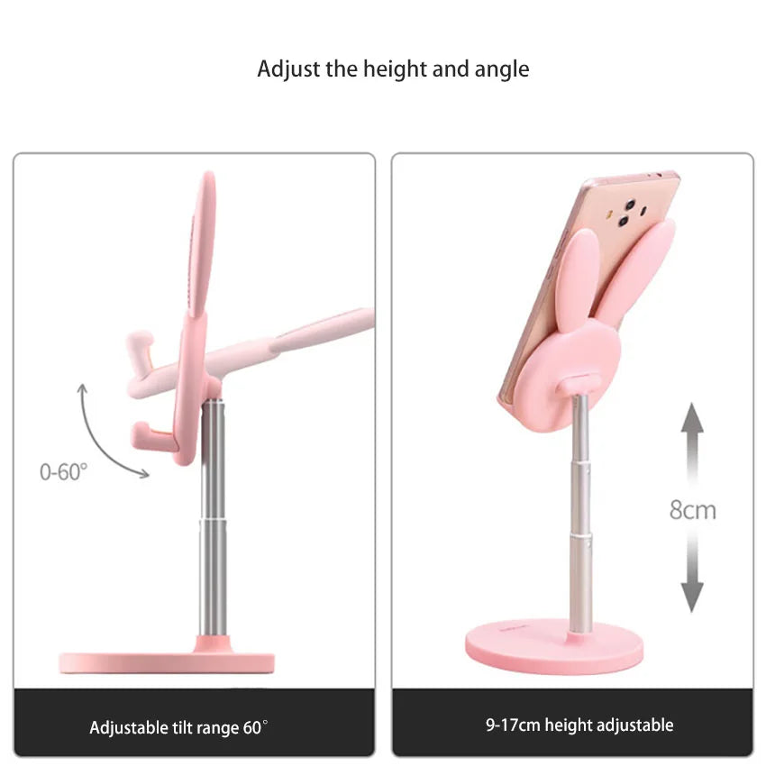 Cartoon Rabbit Adjustable Phone & Tablet Stand | Desk Holder