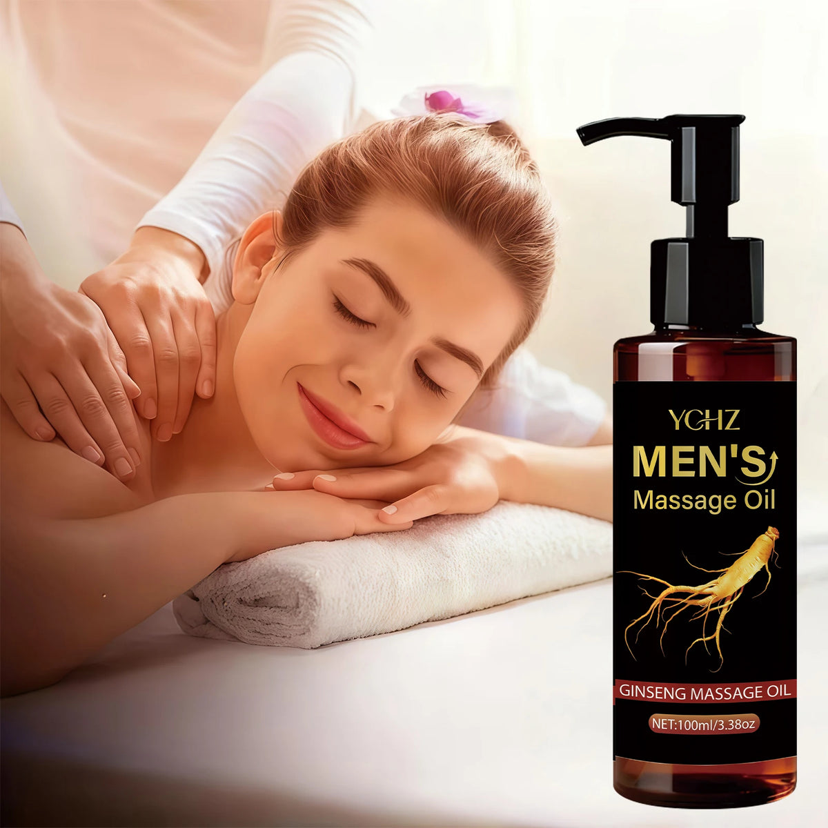 Ginseng Massage Oil | Hyaluronic Acid, Vitamin E & Shea Butter