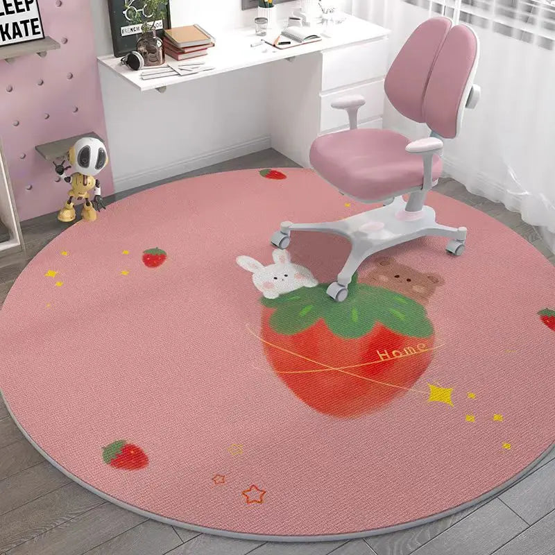 Space Round Rug – Rocket Astronaut Planets Stars Floor Mat