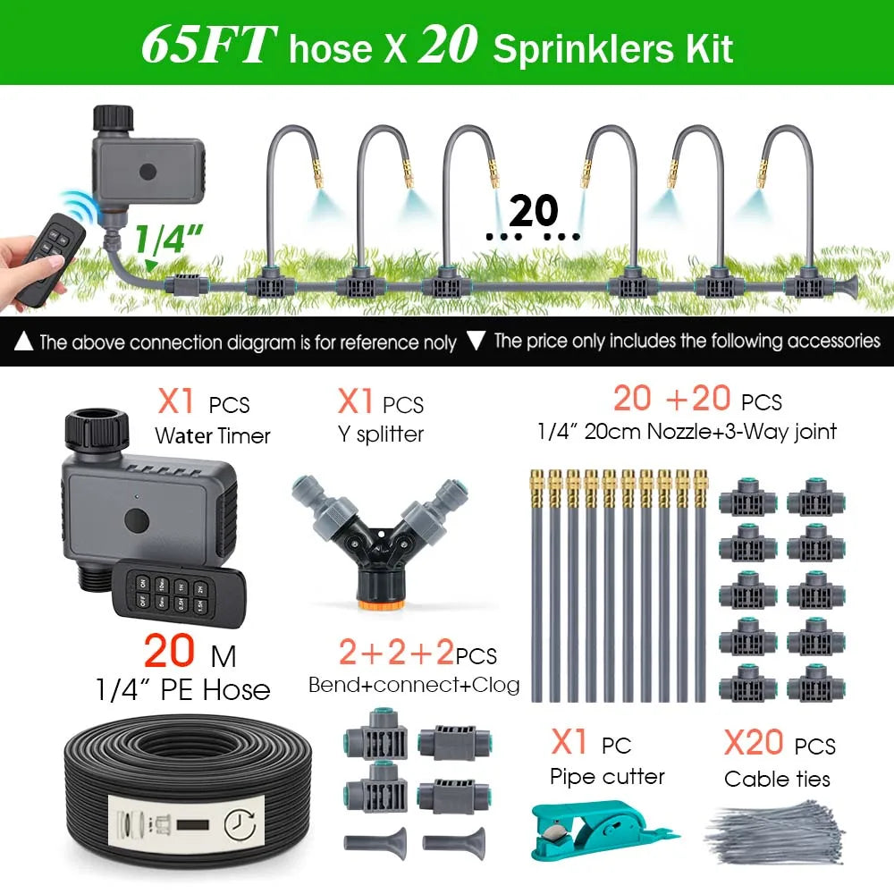 Remote Control Garden Watering Timer & Atomizing Spray Kit