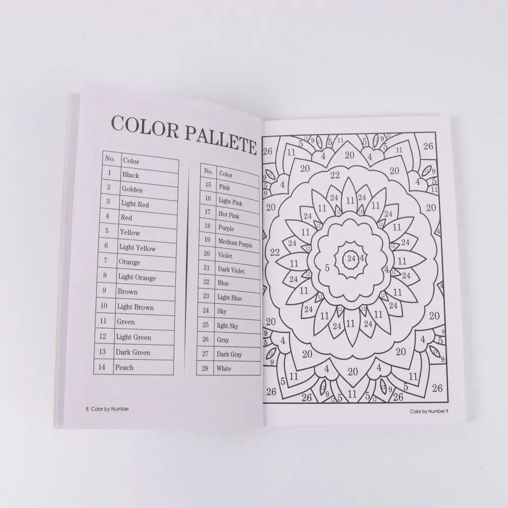 80-Page Color By Number Coloring Book for Adults – A5