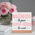 Thank You Teacher Ceramic Plaque Sign | Wood Stand Tabletop Decor