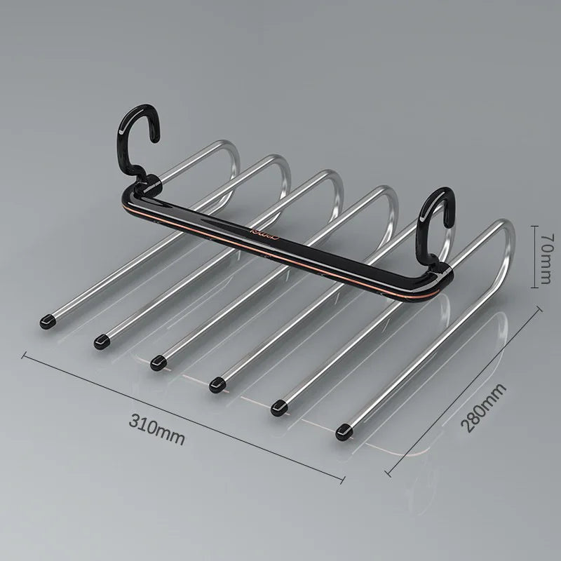 Multi-Layer Folding Pants Hanger Rack – Anti-Slip Clips