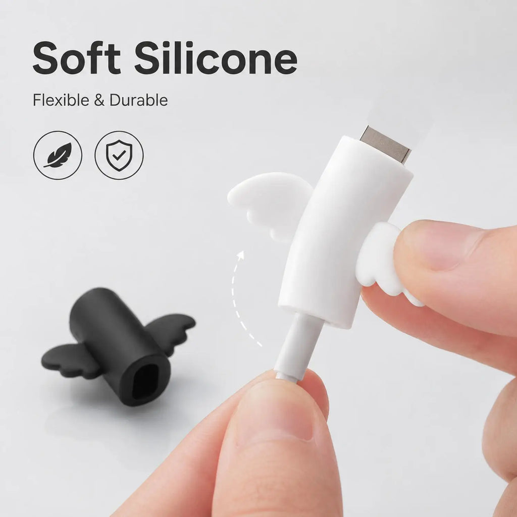 Silicone Wing Cable Protector for iPhone – Bat & Angel Style