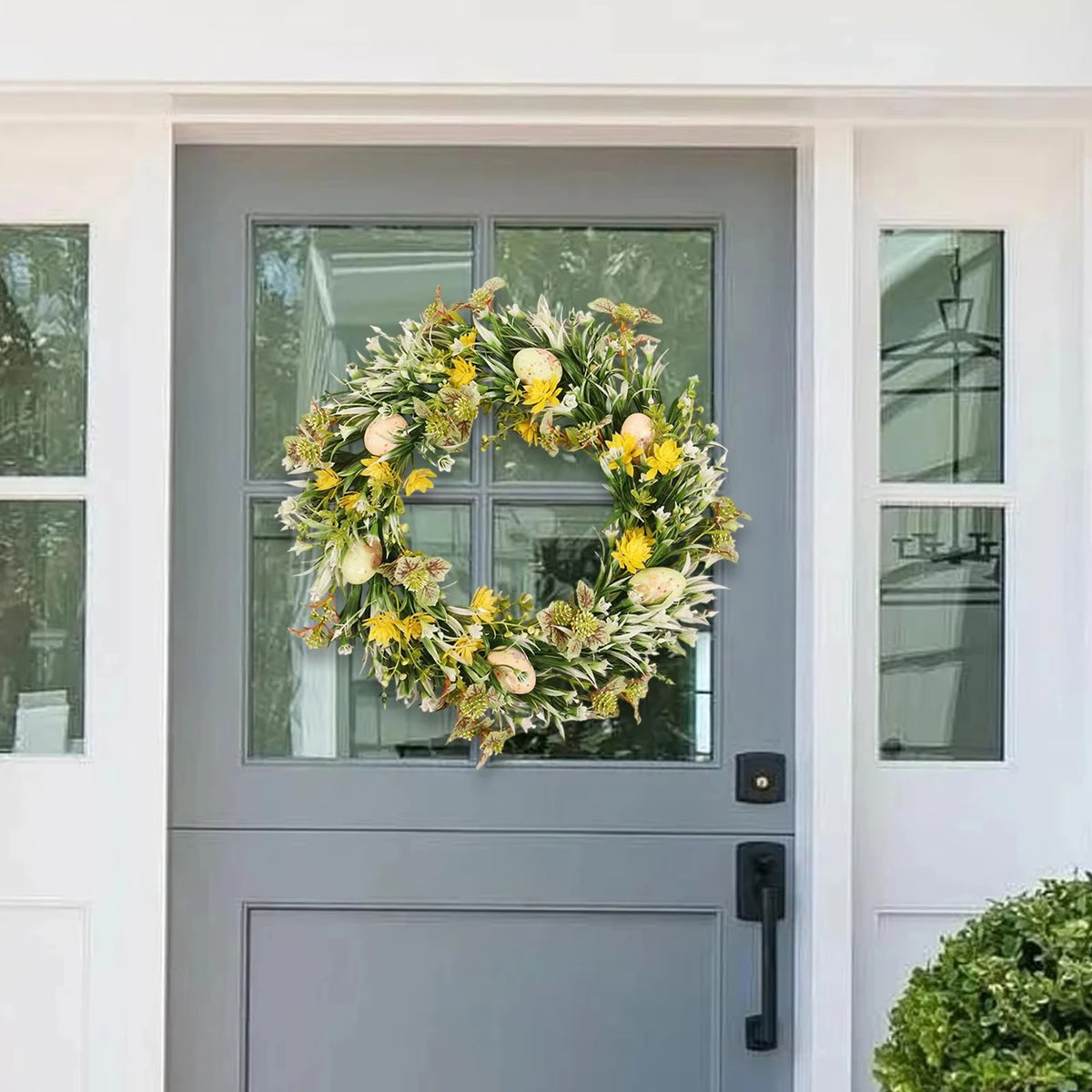 Easter Egg Wreath – Artificial Flower Garland for Door & Decor